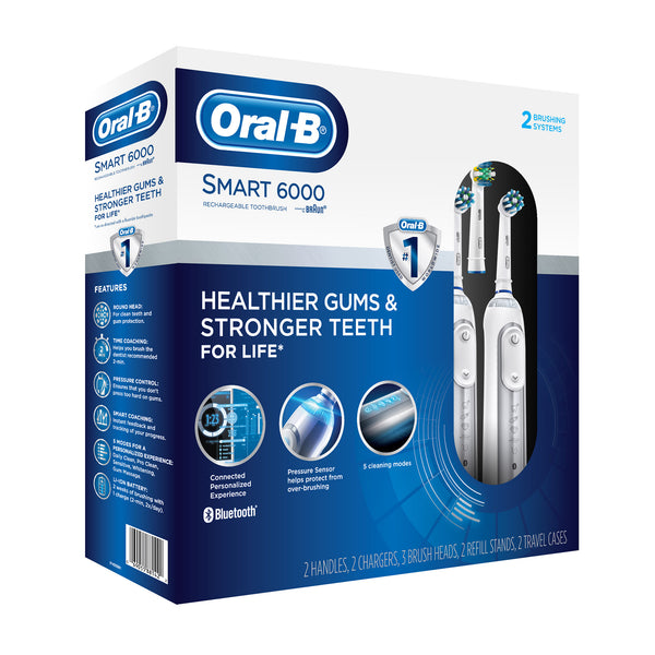 Oral-B Smart 6000 Toothbrush, 2-packOral-B Smart 6000牙刷，2件装 - FushionGroupCorp