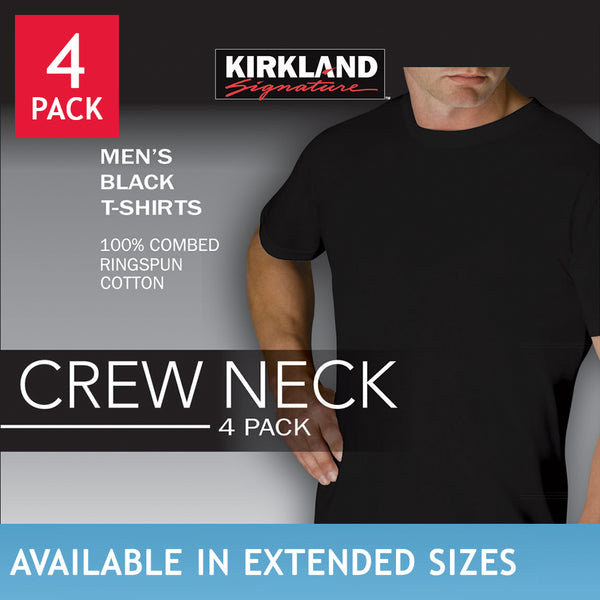 Kirkland Signature Men’s Crew Neck Tee 4-pack, BlackKirkland Signature Men’s Crew Neck Tee 4-pack, Black - FushionGroupCorp