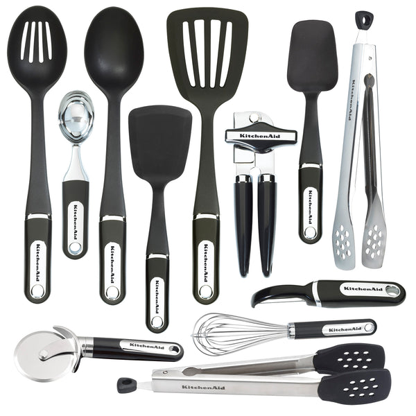 KitchenAid 12-Piece Essential Tool and Gadget Set, Black - FushionGroupCorp