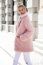 Warm winter faux fur coat women Fashion streetwear large sizes  long coat female  Pink casual autumn coat outerwear - FushionGroupCorp