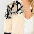 SHEIN Multicolor O-Ring Zip Up Faux Fur Coat Casual Stand Collar Long Sleeve Highstreet Outerwear Women Winter Short Coats - FushionGroupCorp