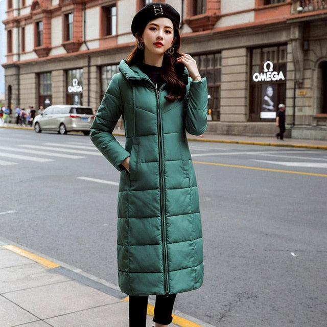 2019 Winter Women Jacket X-long Hooded Cotton Padded Female Coat High Quality Warm Outwear Womens Parka Manteau Femme Hiver - FushionGroupCorp