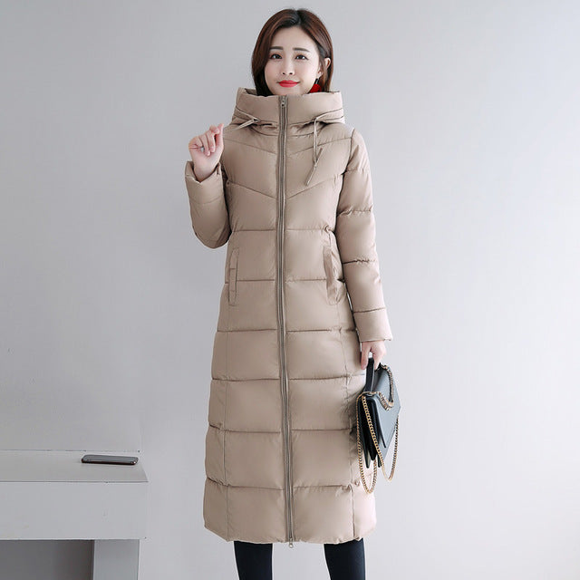 2019 Winter Women Jacket X-long Hooded Cotton Padded Female Coat High Quality Warm Outwear Womens Parka Manteau Femme Hiver - FushionGroupCorp