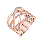 Effie Queen 2019 Cocktail Party Finger Ring Trendy Silver/Rose Gold Color Cubic Zircon Rings Jewelry for Women Wedding Gift DR85 - FushionGroupCorp