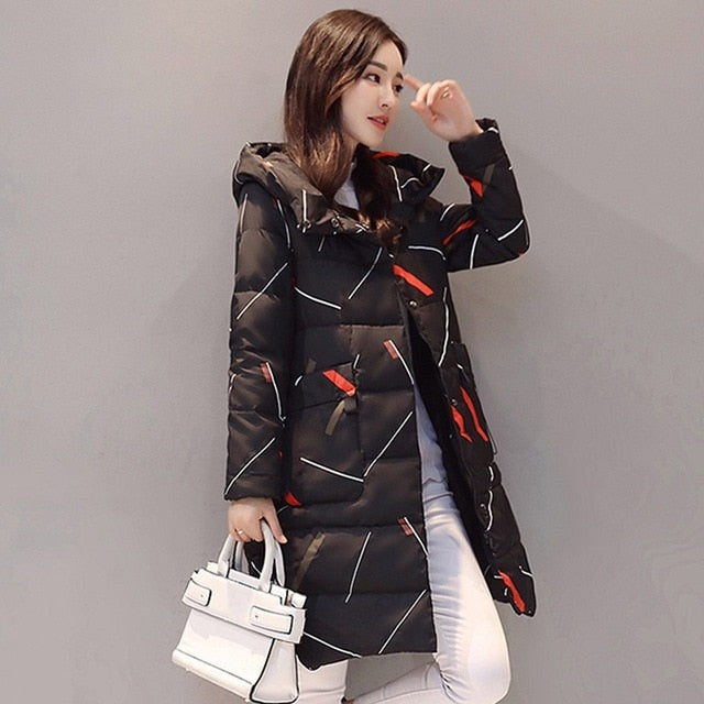 Long Sleeve Warm Zipper Parkas Women Jacket Office Lady 2019 New Fashion Winter Hooded Long Jacket Coat - FushionGroupCorp