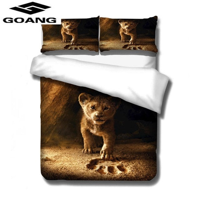 GOANG 3d Digital printing Lion King kids bedding luxury Home textiles cartoon bedding set bed sheet duvet cover and pillowcase - FushionGroupCorp