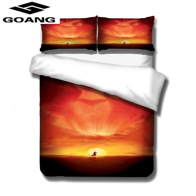 GOANG 3d Digital printing Lion King kids bedding luxury Home textiles cartoon bedding set bed sheet duvet cover and pillowcase - FushionGroupCorp