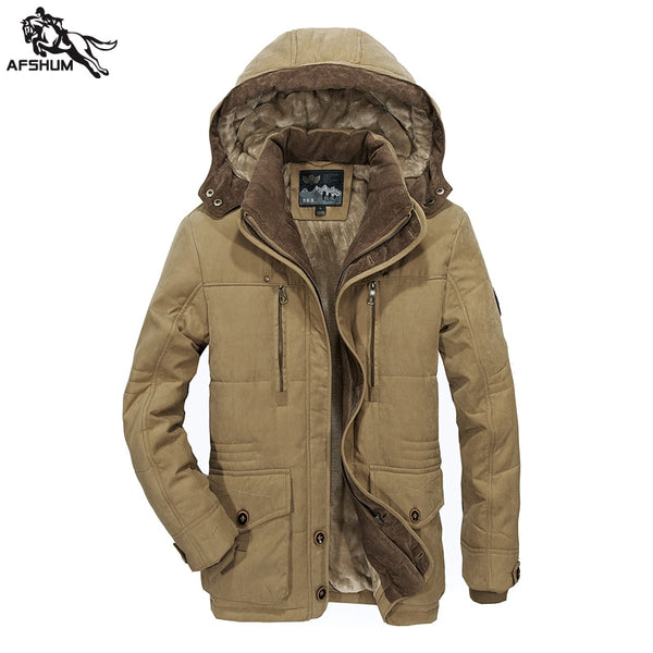new winter jacket Middle age Men parka Plus thjck warm coat jacket men's casual hooded coats jackets - FushionGroupCorp