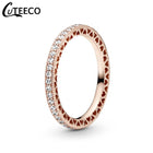 CUTEECO Fashion Rose Gold Magic Love Crown Zircon Combination Rings for Women Wedding Ring Engagement Jewelry Valentine's Day - FushionGroupCorp