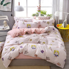 4pcs Pink Strawberry kawaii Bedding Set Luxury Queen Size Bed Sheets Children Quilt Soft Comforter Cotton Bedding Sets For Girl - FushionGroupCorp