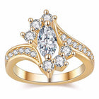 Hot sale New Design Luxury Big Oval CZ Ring Golden Color Wedding ring  Fine Jewelry for Women - FushionGroupCorp
