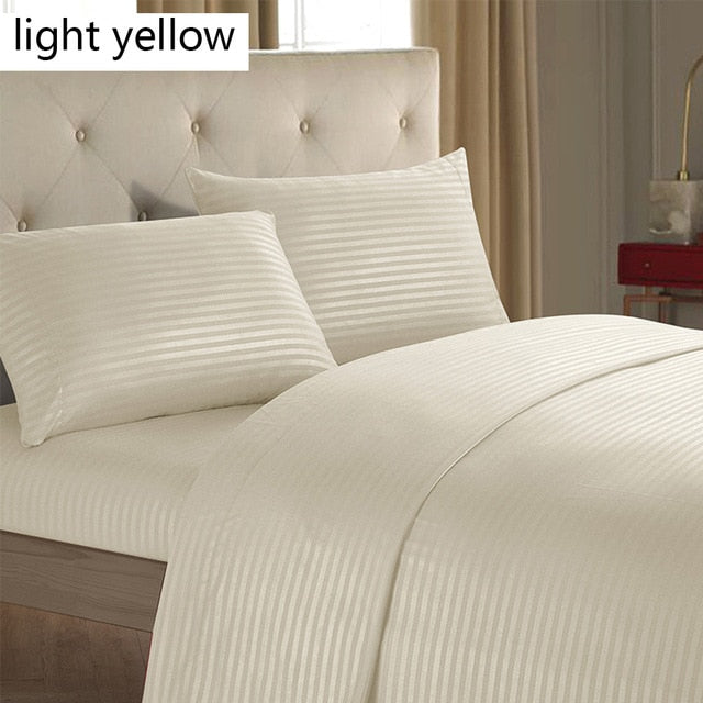 King Queen Size Home Textile Brief Nordic Bedding Set Men Women Bed Linen Black White  Microfiber Striped Bed Sheet Pillow Set - FushionGroupCorp