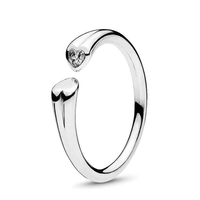 Boosbiy 2019 New Arrival Fine Silver Color Minnie & Mickey Silhouette Finger Rings Crystal Wedding Rings For Women Party Gift - FushionGroupCorp