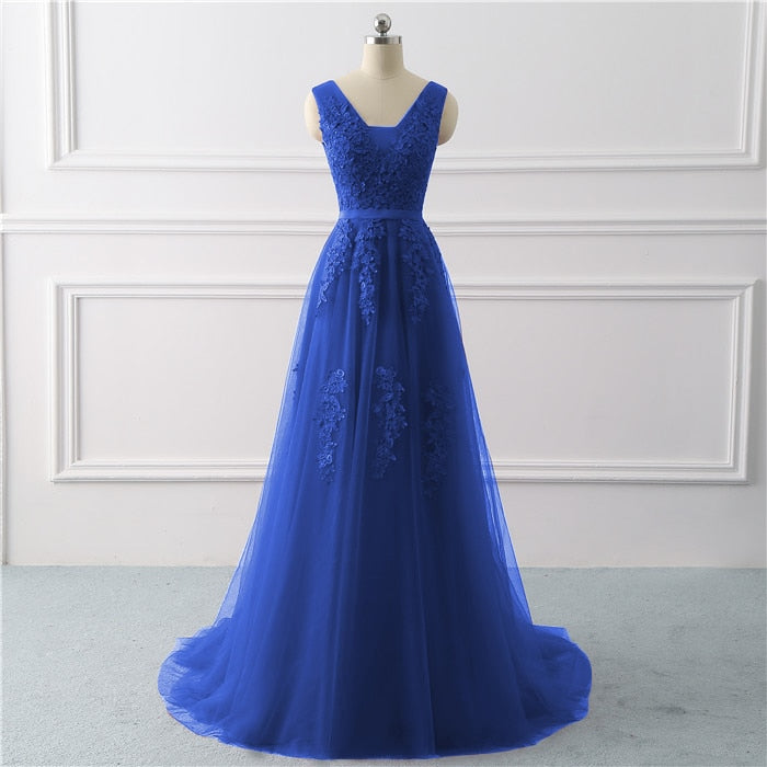 Royal blue Evening Dress plus size Long 2020 A Line Formal Party dresses - FushionGroupCorp