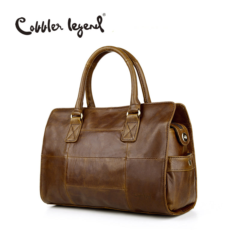 Cobbler Legend New Arrival Genuine Leather Women's Handbags Ladies Brown Cowhide Tote Bag Satchel Briefcase Women Messenger Bags - FushionGroupCorp