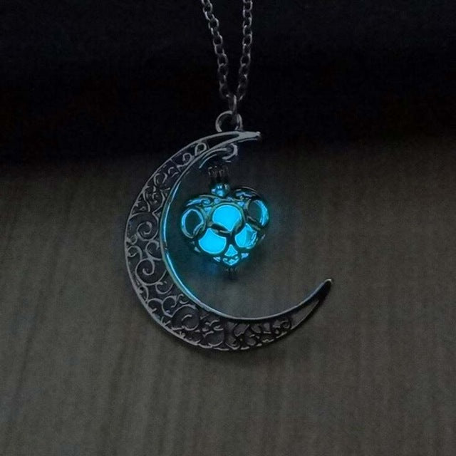 Tomtosh 2017 New Hot Moon Glowing Necklace, Gem Charm Jewelry,Silver Plated,Halloween Gifts - FushionGroupCorp