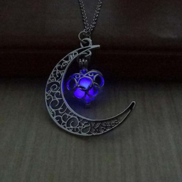 Tomtosh 2017 New Hot Moon Glowing Necklace, Gem Charm Jewelry,Silver Plated,Halloween Gifts - FushionGroupCorp