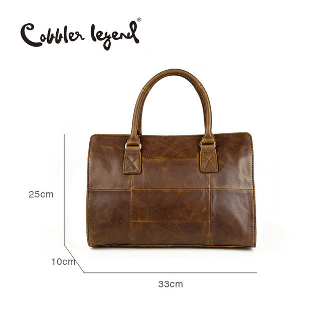 Cobbler Legend New Arrival Genuine Leather Women's Handbags Ladies Brown Cowhide Tote Bag Satchel Briefcase Women Messenger Bags - FushionGroupCorp