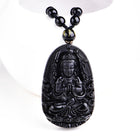 High Quality Unique Natural Black Obsidian Carved Buddha Lucky Amulet Pendant Necklace For Women Men pendants  Jewelry - FushionGroupCorp