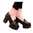 HEE GRAND Fashion Sweet PU Leather Thick Heel Women Shoes, Platform Slip-on Casual Single Shoes For Women Drop Shipping XWD1334 - FushionGroupCorp
