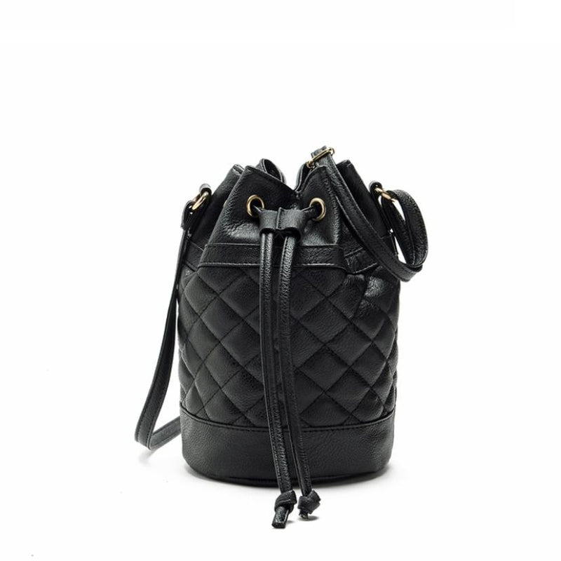 Women Leather Quilted Handbag Bucket Shouldernew womens handbags fashion 2015 designers - FushionGroupCorp