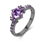 MDEAN White Gold Color Rings For Women Purple   AAA Zircon Jewelry Engagement   Wedding Size 5 6 7 8 9 10 11 12  MSR199 - FushionGroupCorp
