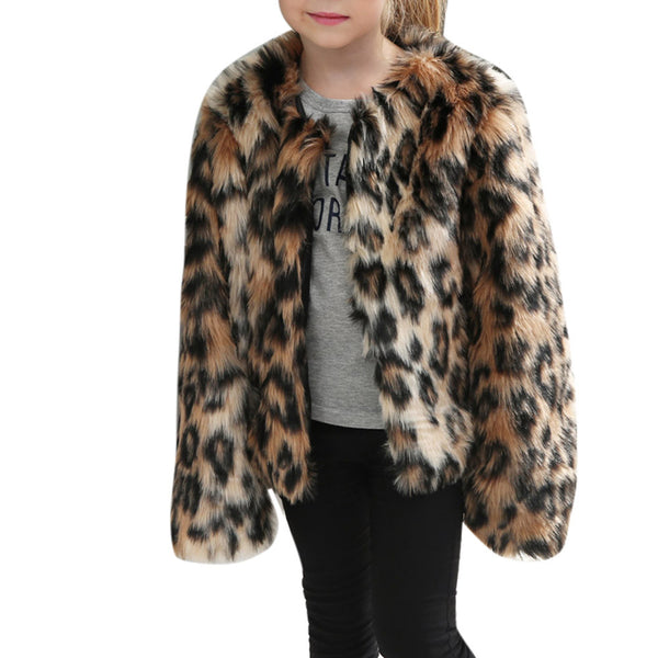 Kids Baby Girls Autumn Winter Faux Fur Coat Jacket Thick Warm Outwear Clothes Winter coat for girls drop ship - FushionGroupCorp