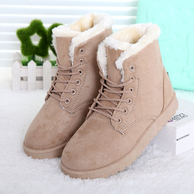 Fashion warm snow boots 2017 heels winter boots new arrival women ankle boots women shoes - FushionGroupCorp