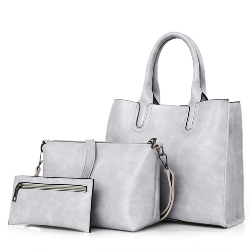 Bonsacchic 3pcs Leather Bags Handbags Women Famous Brand Shoulder Bag Female Casual Tote Women Messenger Bag Set Bolsas Feminina - FushionGroupCorp