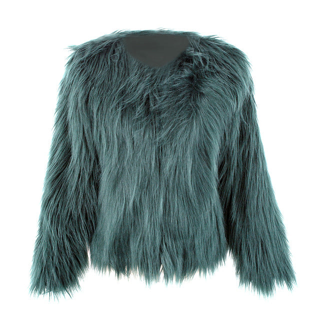 Floating Hair Jacket Fur Coat Women Lady Fur Overcoat Imitation Fur Faux Fox Jackets Hairy Party Fur Warm Coat Plus Size XXXL - FushionGroupCorp