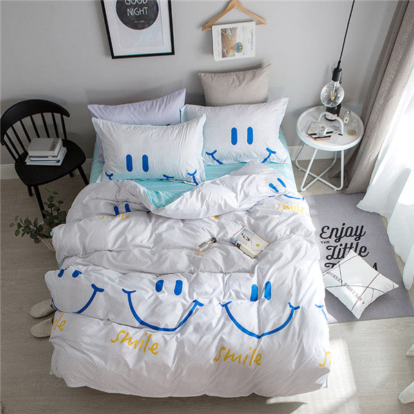 Cartoon White + Black Cow Pattern 4Pcs King Size Bedding Sets Luxury Include Duvet Cover+Bed Sheet+Pillowcase Super Soft Warm - FushionGroupCorp