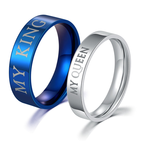 316L stainless steel"MY QUEEN" and "MY KING" Couple rings - FushionGroupCorp