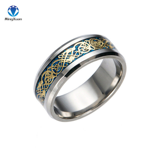 4 COLORS Vintage Gold Free Shipping Dragon 316L stainless steel Ring Mens Jewelry for Men lord Wedding Band male ring for lovers - FushionGroupCorp