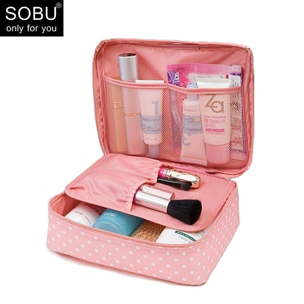 SOBU Waterproof Portable Zipper Cosmetic Bag dot beauty Case Make Up Tas Purse Organizer Storage Travel Wash Pouch K1049 - FushionGroupCorp