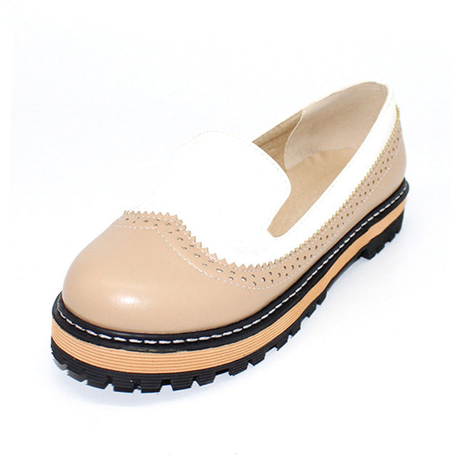 KARINLUNA Big Size 34-43 Spring Autumn Slip On Flat Women Shoes Cute Bowtie Lace Shallow Mouth Ladies Platform Shoes - FushionGroupCorp