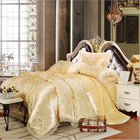 Luxury Jacquard Bedding Set King Queen Size 4/6pcs Bed Linen Silk Cotton Duvet Cover Lace Satin Bed Sheet Set Pillowcases - FushionGroupCorp