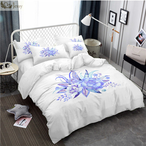 Luxury Flower Digital Printing Bed Linens Several Colors Feather Bedding Set Quilt Cover Set Cushion Cover Pillowcases - FushionGroupCorp