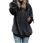 Women Hooded Sweatshirt Coat Winter Warm Wool Zipper Pockets Cotton Coat Outwear - FushionGroupCorp