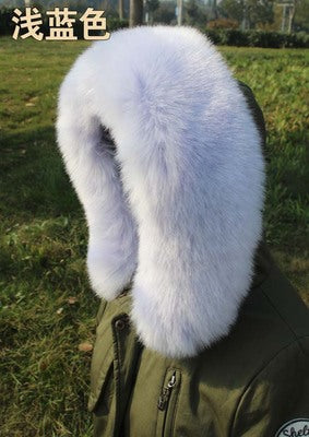 Fox raccoon fur collar cap vigoreux fur faux down coat overcoat collar pendent muffler raccoon fake fur collar necklace clavicle - FushionGroupCorp