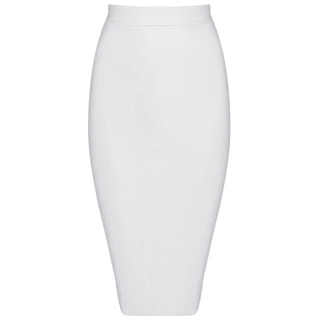 INDRESSME 2019 New Women Bandage Skirt Solid Wear To Work Skirt For Lady Fashion Knee Length Bodycon Skirt - FushionGroupCorp